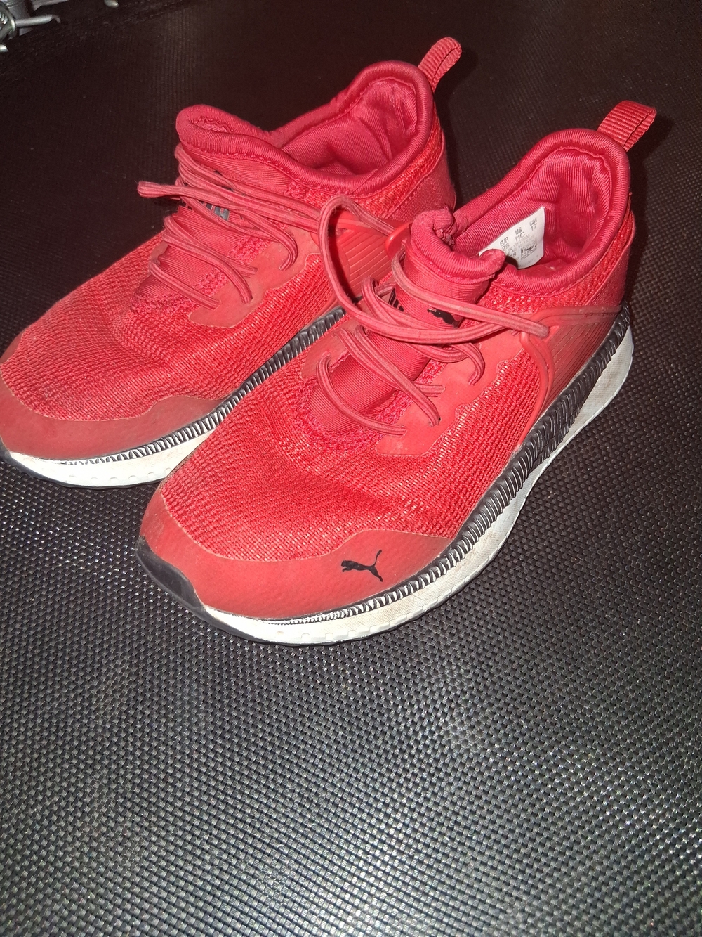 Puma Kids Red Athletic Sneakers with Black Logo